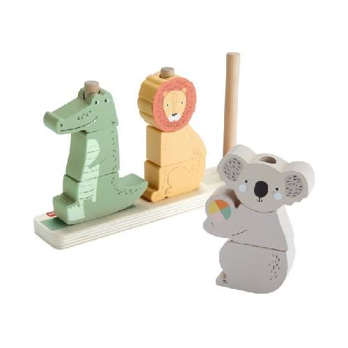 Jeu D'apprentissage Fisher-Price-Animaux en Bois a Empiler et Trier. 10 pieces HXV04