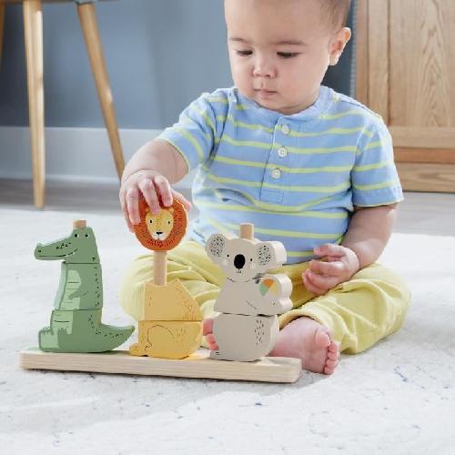 Jeu D'apprentissage Fisher-Price-Animaux en Bois a Empiler et Trier. 10 pieces HXV04