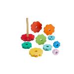 Fisher-Price-Empileur d'Anneaux avec 10 pieces en bois HXT77