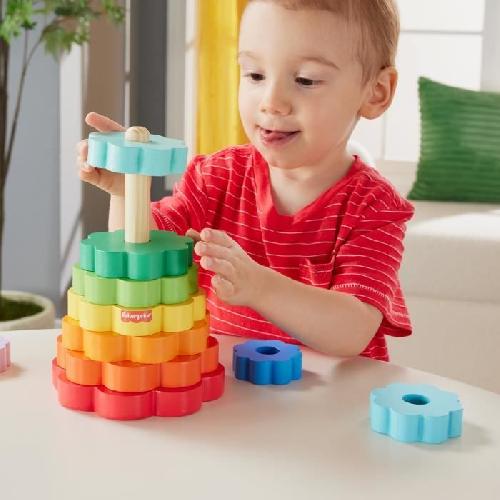 Jeu D'apprentissage Fisher-Price-Empileur d'Anneaux avec 10 pieces en bois HXT77