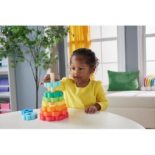 Jeu D'apprentissage Fisher-Price-Empileur d'Anneaux avec 10 pieces en bois HXT77