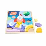 Forme A Trier - Forme A Agencer - Boite A Forme - Pyramide-gigogne FISHER-PRICE Puzzle en Bois L'Espace-Puzzle 42 pieces pour les petits - Fisher-Price - HXY42