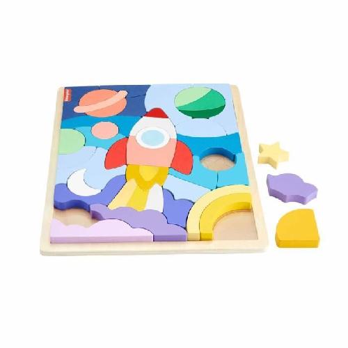 Forme A Trier - Forme A Agencer - Boite A Forme - Pyramide-gigogne FISHER-PRICE Puzzle en Bois L'Espace-Puzzle 42 pieces pour les petits - Fisher-Price - HXY42