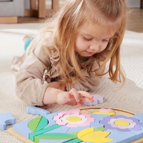 Jeu D'apprentissage Fisher-Price-Puzzle Fleurs en Bois-Puzzle 37 pieces pour la maternelle HXT97