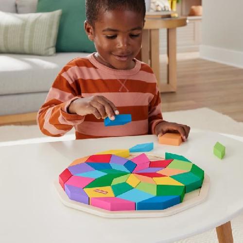 Jeu D'apprentissage Fisher-Price-Puzzle Mandala en Bois-Puzzle 40 pieces motif géométrique HXT94