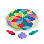 Jeu D'apprentissage Fisher-Price-Puzzle Mandala en Bois-Puzzle 40 pieces motif géométrique HXT94