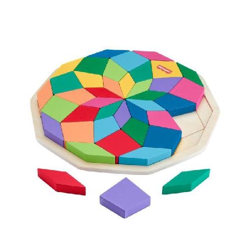 Jeu D'apprentissage Fisher-Price-Puzzle Mandala en Bois-Puzzle 40 pieces motif géométrique HXT94