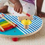 Jeu D'apprentissage Fisher-Price-Table musicale en bois avec instruments de percussion HXT91