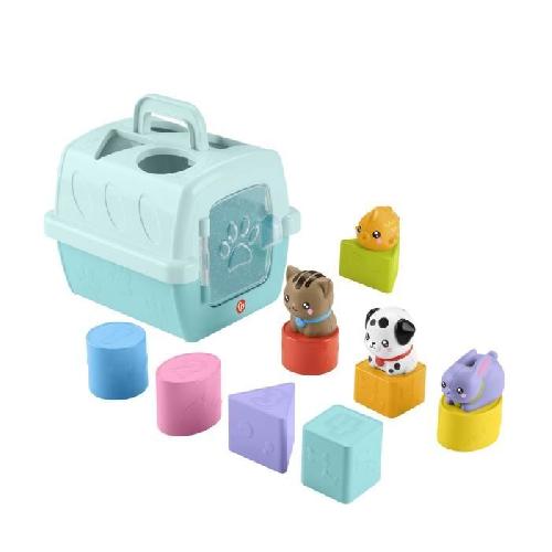 Jeu D'apprentissage Fisher-Price-Trieur Caisse de Transport d'Animaux-Trieur 8 blocs HTW93