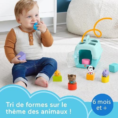 Jeu D'apprentissage Fisher-Price-Trieur Caisse de Transport d'Animaux-Trieur 8 blocs HTW93