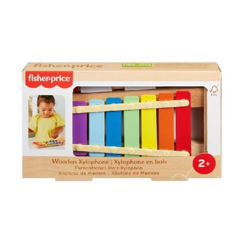 Jeu D'apprentissage Fisher-Price-Xylophone en bois. instrument de musique avec 2 pieces HXV13