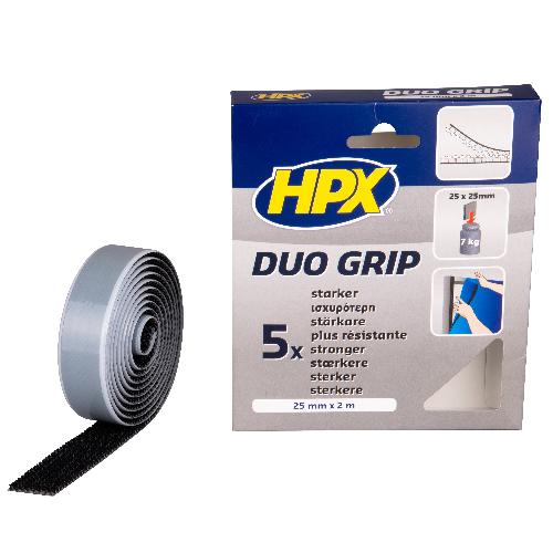 Ruban Adhesif Electricite Fixation Duo Grip A Clip Reajustable - Noir 25Mm X 2M Hpx
