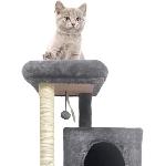 Arbre A Chat FLOPI Arbre a chat gris foncé- 44.5 x 48 x 86 cm - Gris foncé - 1 plateforme. 1 balle de jeu. 2 niches. 1 rampe