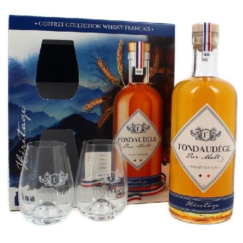 Coffret Cadeau Alcool Fondaudege - Héritage - Coffret Whisky Pur Malt 40.0% Vol. 70cl + 2 verres