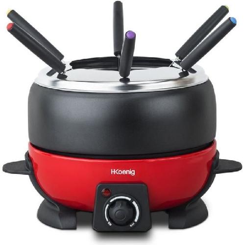 Fondue Electrique Fondue électrique 6 personnes - H.Koenig - ALP1800 - 800 W - Rouge / Noir