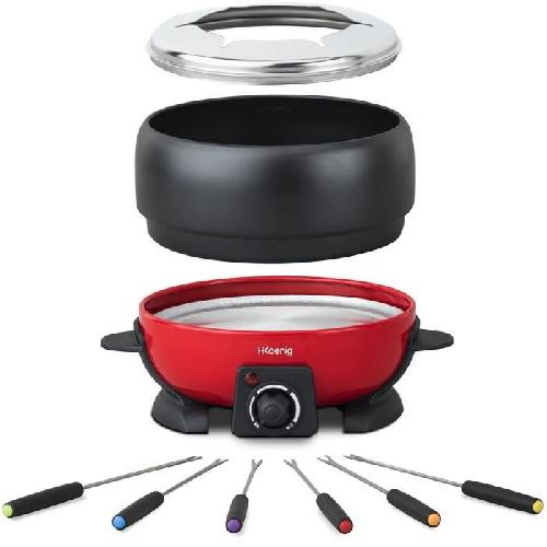 Fondue Electrique Fondue électrique 6 personnes - H.Koenig - ALP1800 - 800 W - Rouge / Noir