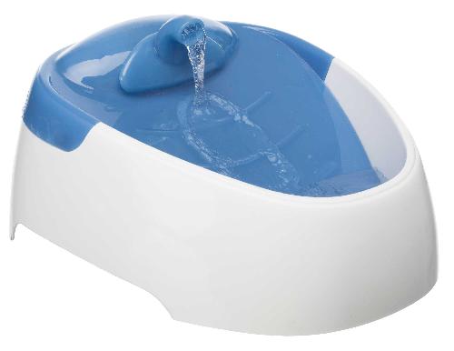 Distributeur D'aliment Fontaine a boire TRIXIE Duo Stream - Plastique - 1L - 20 × 12 × 23 cm - Blanc et bleu