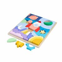 Forme A Trier - Forme A Agencer - Boite A Forme - Pyramide-gigogne FISHER-PRICE Puzzle en Bois L'Espace-Puzzle 42 pieces pour les petits - Fisher-Price - HXY42