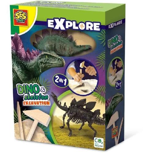 Etude Histoire - Etude Geographie - Etude Archeologie Fouille de dinosaures et de squelettes 2 en 1 - Stégosaure - SES CREATIVE