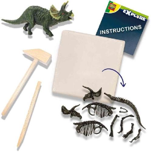 Etude Histoire - Etude Geographie - Etude Archeologie Fouille de dinosaures et de squelettes 2 en 1 - Tricératops - SES CREATIVE