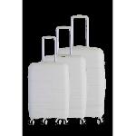 FRANCE BAG Set de 3 Valises 8 Roues Multidirectionnelles Polypropylene Blanc