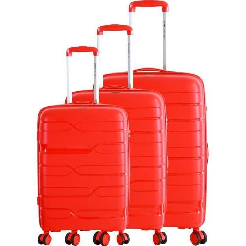FRANCE BAG Set de 3 Valises 8 Roues Multidirectionnelles Polypropylene Rouge