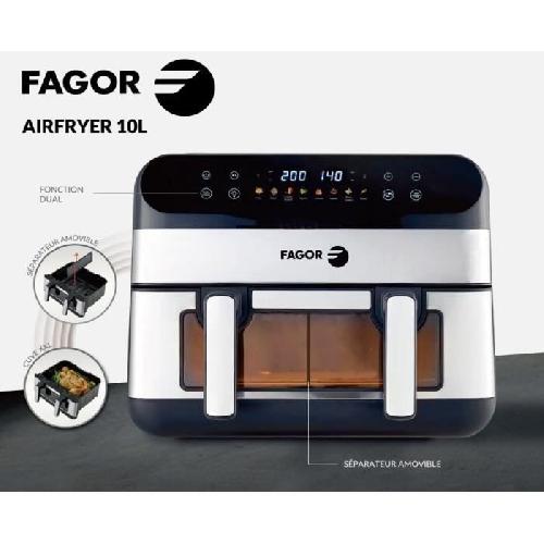 Friteuse Electrique Friteuse sans huile - FAGOR - Airfryer FGF10 - 10L - 2400 W - Ecran tactile - 8 modes pré enregistré ? Grande cuve de cuisson