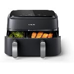 Friteuse sans huile - PHILIPS - Airfryer XXL NA351/00 - Double Cuve 9L - 8 Préréglages - Noir