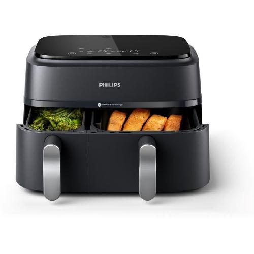 Friteuse Electrique Friteuse sans huile - PHILIPS - Airfryer XXL NA351/00 - Double Cuve 9L - 8 Préréglages - Noir