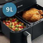 Friteuse Electrique Friteuse sans huile - PHILIPS - Airfryer XXL NA351/00 - Double Cuve 9L - 8 Préréglages - Noir