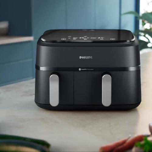 Friteuse Electrique Friteuse sans huile - PHILIPS - Airfryer XXL NA351/00 - Double Cuve 9L - 8 Préréglages - Noir