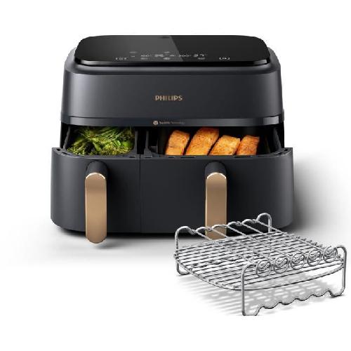 Friteuse Electrique Friteuse sans huile - PHILIPS - NA352/04 - 9L - Double panier - Écran tactile + Accessoires - Noir