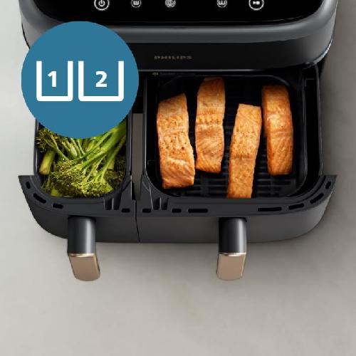 Friteuse Electrique Friteuse sans huile - PHILIPS - NA352/04 - 9L - Double panier - Écran tactile + Accessoires - Noir