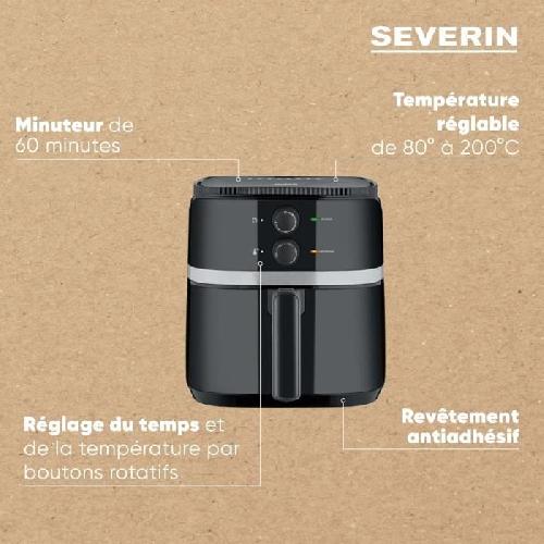 Friteuse Electrique Friteuse sans huile - SEVERIN FR2452 - 5L - Temps et Thermostat réglables - Noir