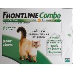 Antiparasitaire - Pipette - Lotion - Collier - Pince - Spray -shampoing - Crochet Tique Frontline Combo chat - Anti-puces anti-tiques pour chat - 3 pipettes