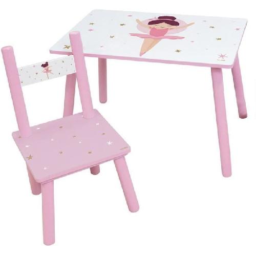 Maison - Accessoire Maison Poupee FUN HOUSE Danseuse Ballerine Table H 41.5 cm x l 61 cm x P 42 cm avec une chaise H 49.5 cm x l 31 cm x P 31.5 cm - Pour enfant