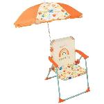 Fauteuil - Chaise Longue - Matelas Gonflable Piscine FUN HOUSE Fruity's Chaise pliante camping avec parasol - H.38.5 xl.38.5 x P.37.5 cm + parasol ø 65 cm - Pour enfant