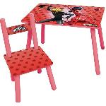 FUN HOUSE Miraculous Ladybug Table H 41.5 cm x l 61 cm x P 42 cm avec une chaise H 49.5 cm x l 31 cm x P 31.5 cm - Pour enfant
