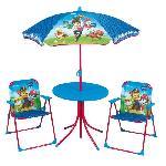 Fun House Pat Patrouille salon de jardin composé d'une table. de 2 chaises pliables et un parasol pour enfant