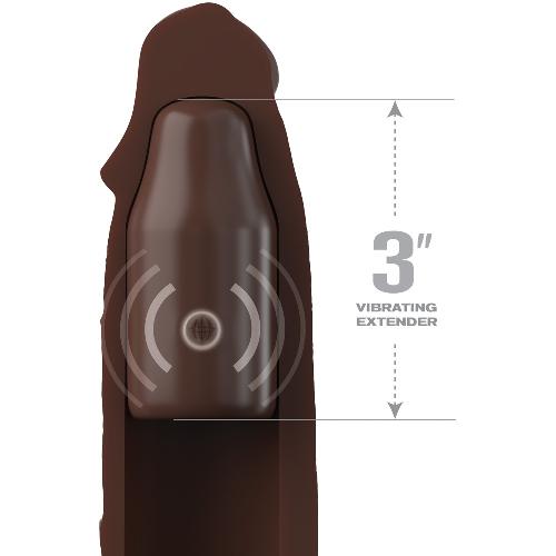 Gaines et Prolongateurs FXTE Mega X-tension de penis vibrant avec telecommande marron