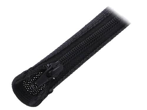 Gaines pour cables Gaine pour cable flexible avec fermeture eclair noir L 1m - 20mm