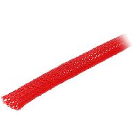 Gaines pour cables 100m gaine polyester tresse 7x13 8mm rouge