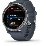Montre Connectee Sport Garmin - Venu 2 - Montre connectee GPS Multi-sports et Sante - Autonomie Longue Duree - Bracelet Bleu Gris et Silver