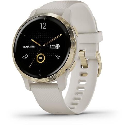 Montre Connectee Sport GARMIN - Venu 2S - Montre connectee - Light Gold - Bracelet beige