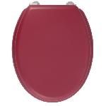 GELCO DESIGN Abattant WC Dolce - Charnieres inox - Bois moulé - Rouge cardinal