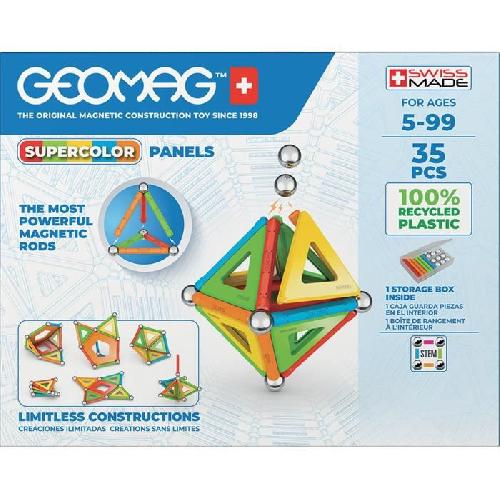 GEOMAG CLASSIC. PANELS SUPERCOLOR 35 pcs. construction magnetique. jeux educatifs. Jouet pour enfants des 5 ans. GMS01 - archives