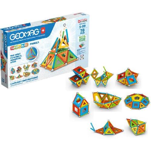 Jeu D'assemblage - Jeu De Construction - Jeu De Manipulation GEOMAG CLASSIC. PANELS SUPERCOLOR 78 pcs. construction magnetique. jeux educatifs. Jouet pour enfants des 5 ans. GMS03
