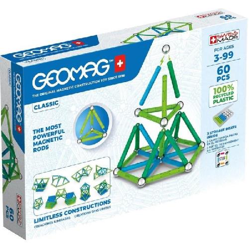 Jeu D'assemblage - Jeu De Construction - Jeu De Manipulation GEOMAG - EcoFriendly 60 pcs Color