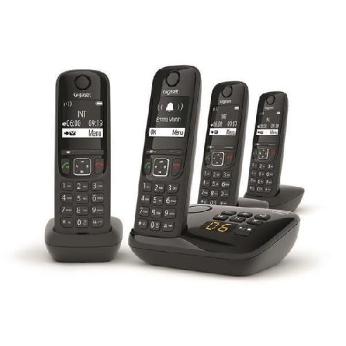 Telephone Fixe - Pack Telephones GIGASET Telephone Fixe AS690 A Quattro Noir