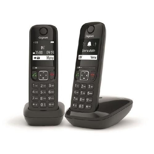 GIGASET Telephone Fixe AS690 Duo Noir
